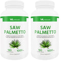 ML Naturals Saw Palmetto 1000 mg 180 Veg Caps – Prostate, Urinary Health & Hair Growth (Pack of 2)