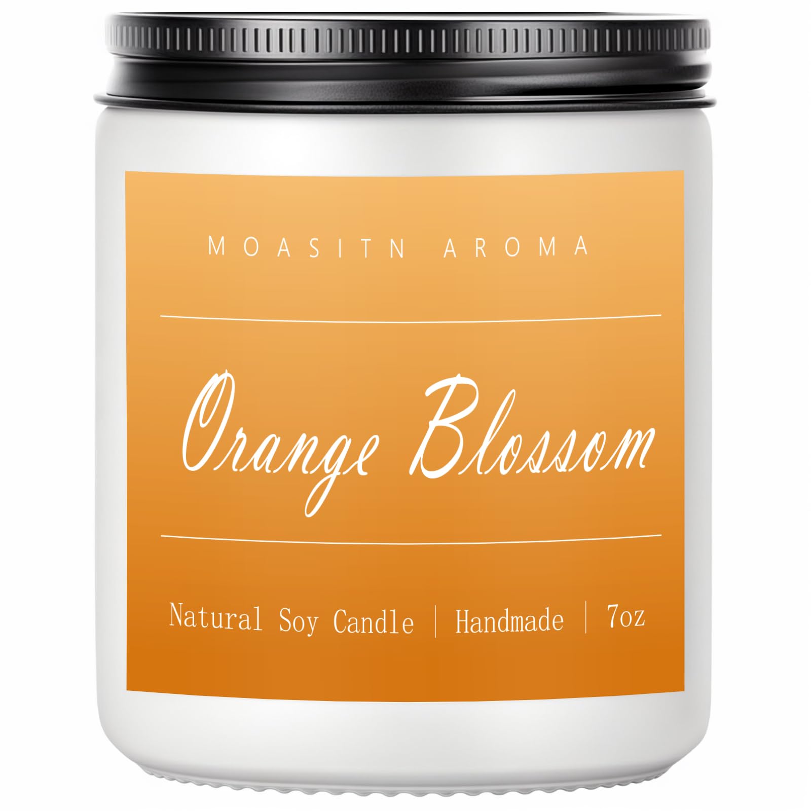 MOASITN Orange Blossom Scented Soy Candle 7oz – Handmade Jar Candle for Home & Gift