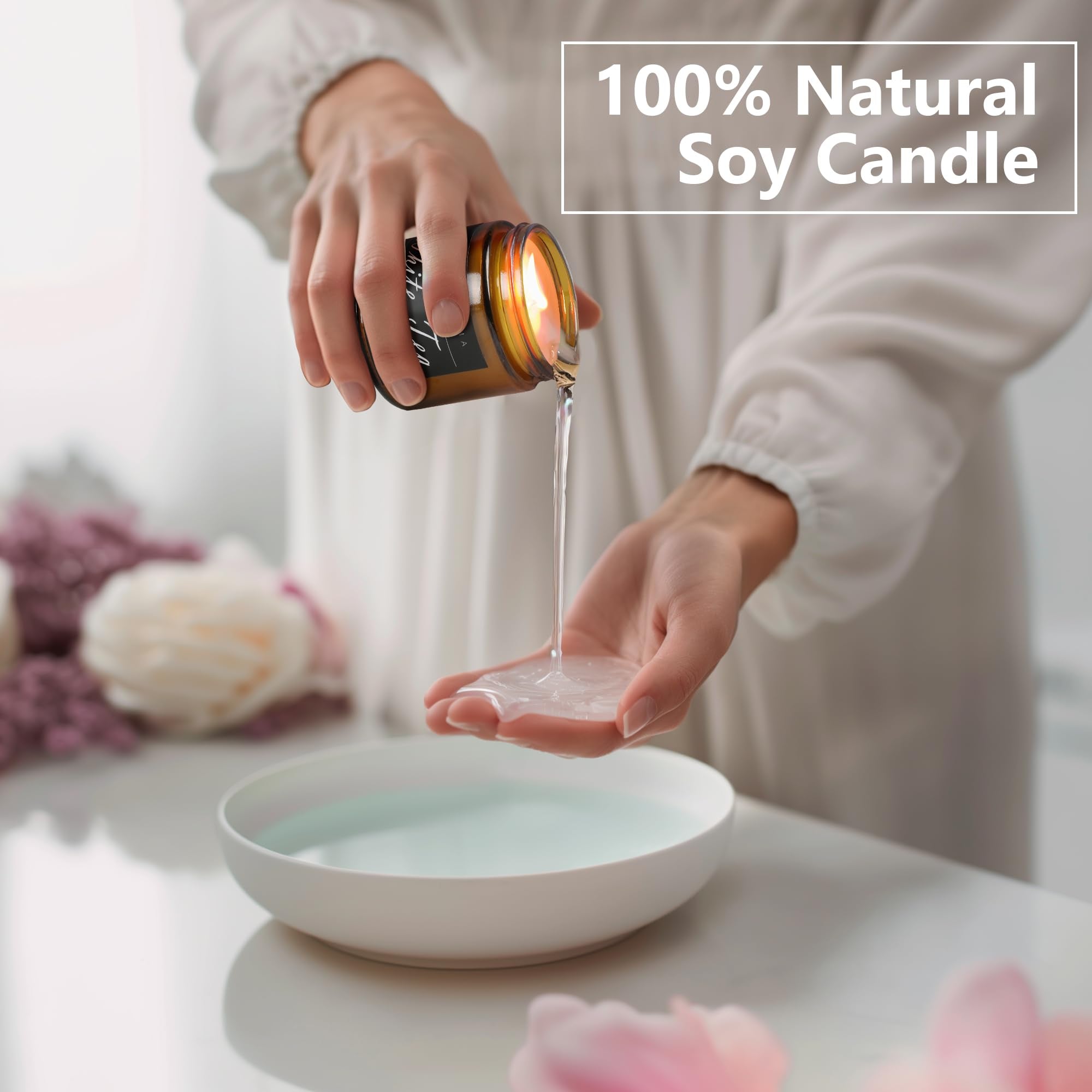 MOASITN Palo Santo Scented Candle – Organic Soy, Handmade 7oz Jar Gift