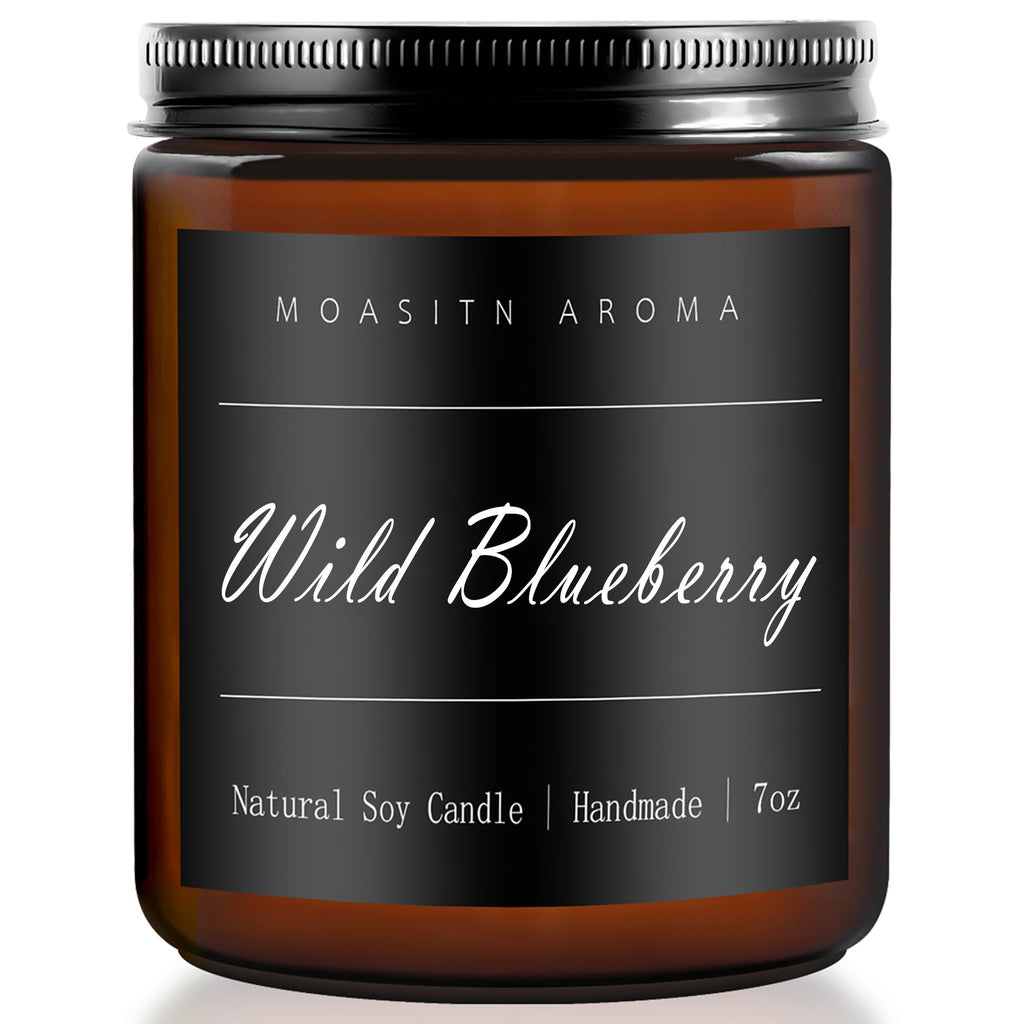 MOASITN Blueberry Scented Soy Candle 7oz | Handmade Aromatherapy Jar Gift