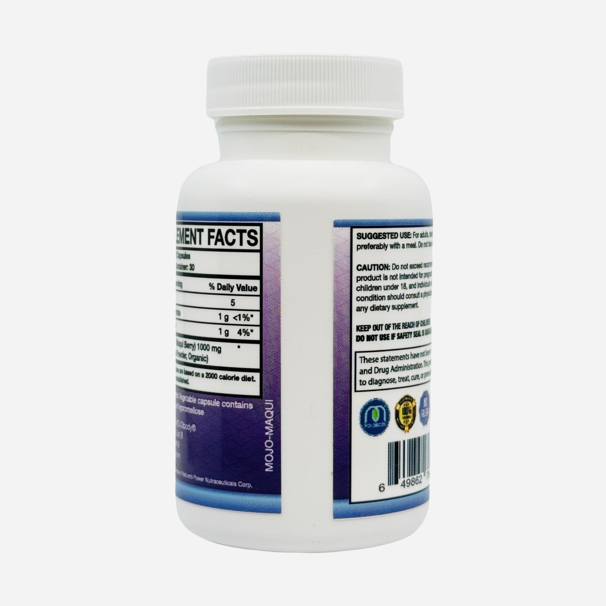 MOJObody Maqui Berry Capsules – MaquiForza Antioxidant Rich, 1000mg per Serving, 60 Veggie Caps