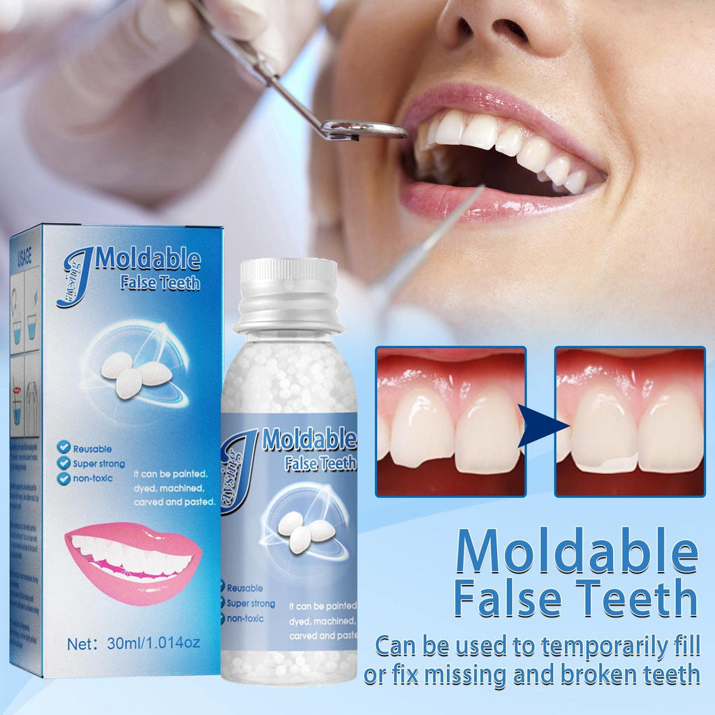 Denture Repair Kit: Moldable Beads, Tweezers & Dental Tools for Fixing Missing or Broken Teeth