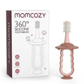 Momcozy Baby Toothbrush – 360° Infant Toothbrush with Suction Base (Pink)