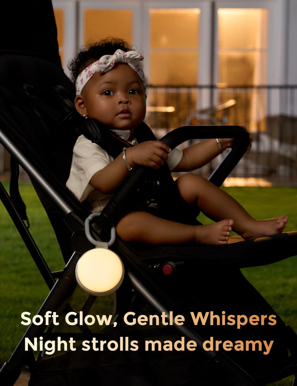 Momcozy Portable Sound Machine with Night Light – 20 Soothing Sounds, Stroller Clip, USB-C (Grey)