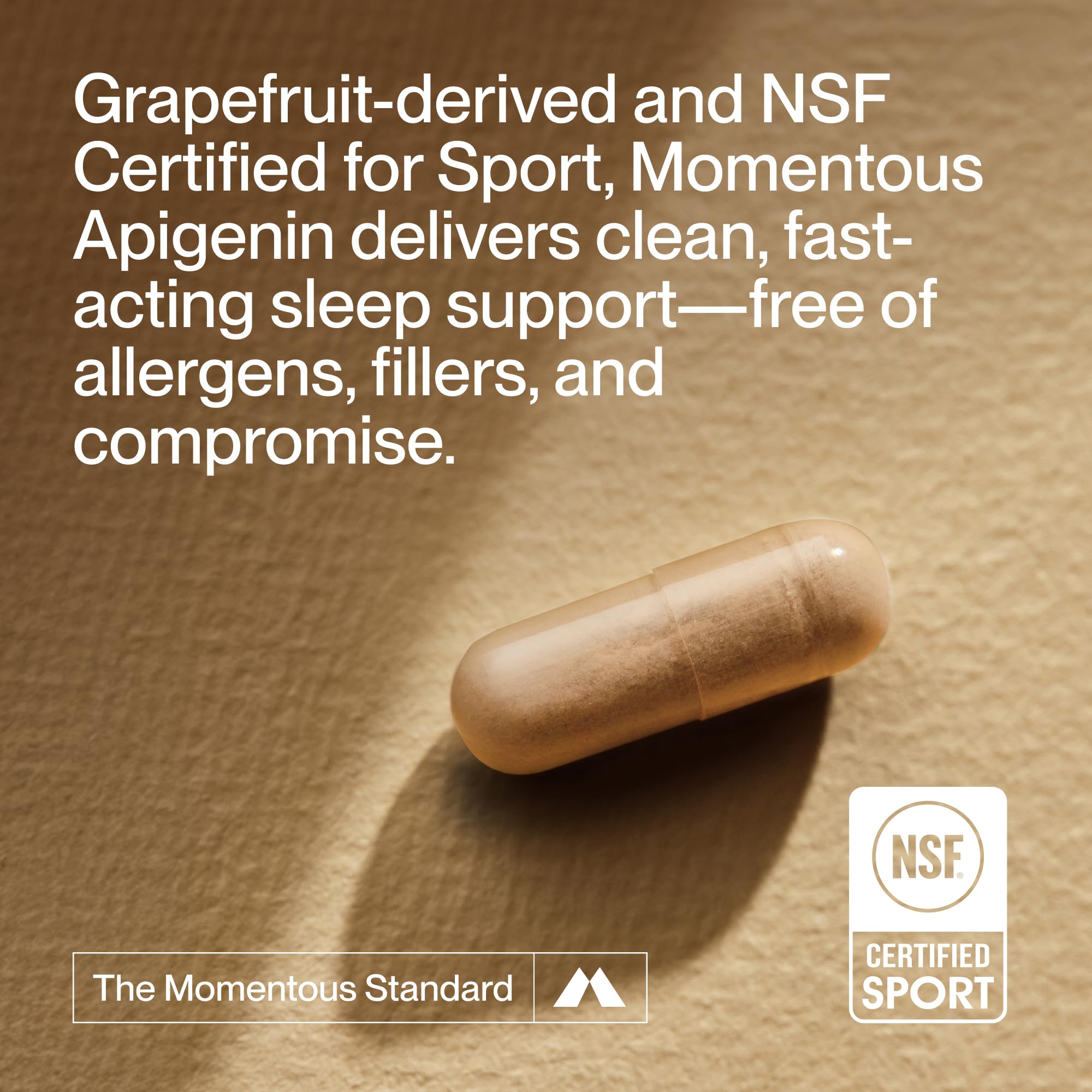 Momentous Apigenin Supplement - 50 mg per Capsule | NSF Certified for Sport | 60-Count