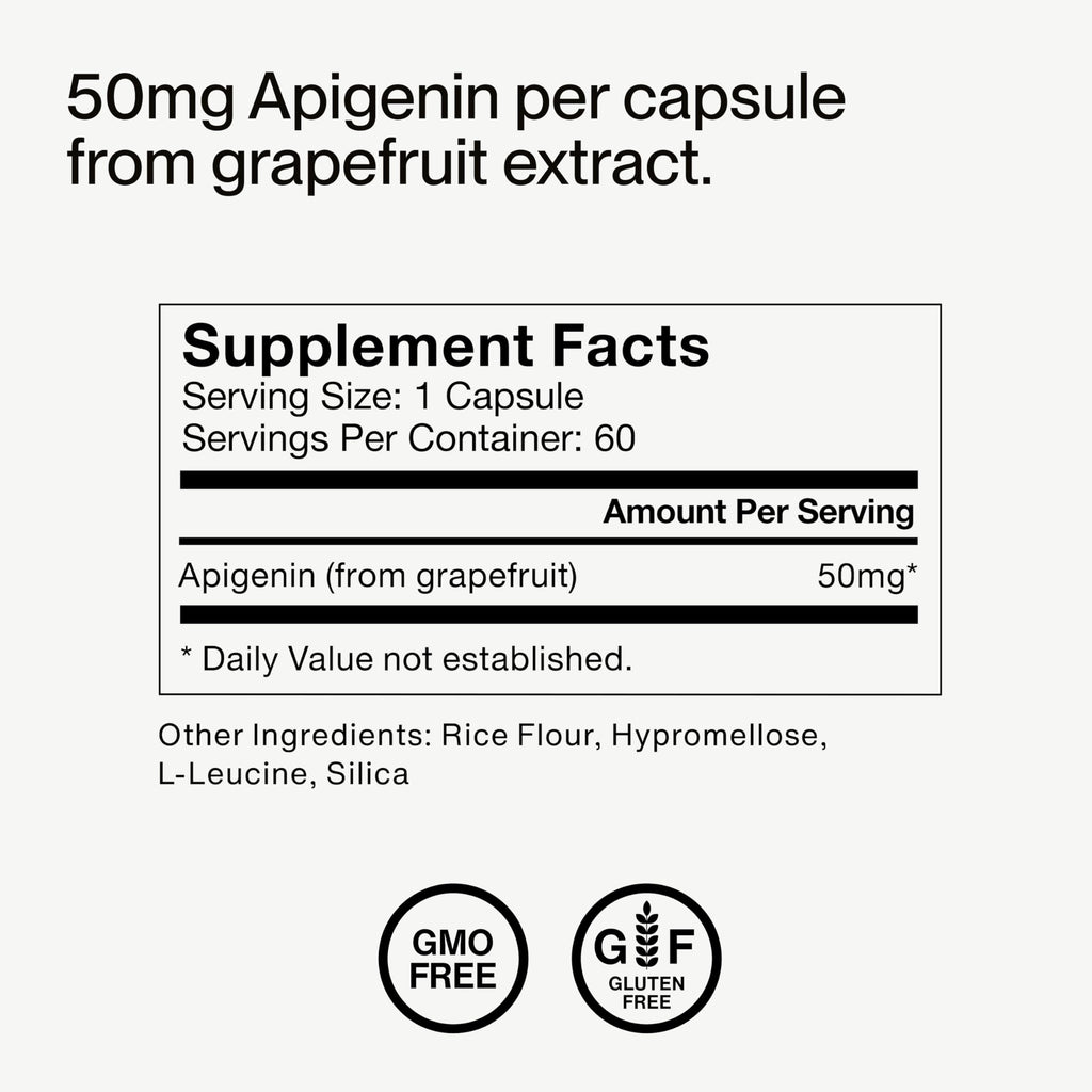 Momentous Apigenin Supplement - 50 mg per Capsule | NSF Certified for Sport | 60-Count