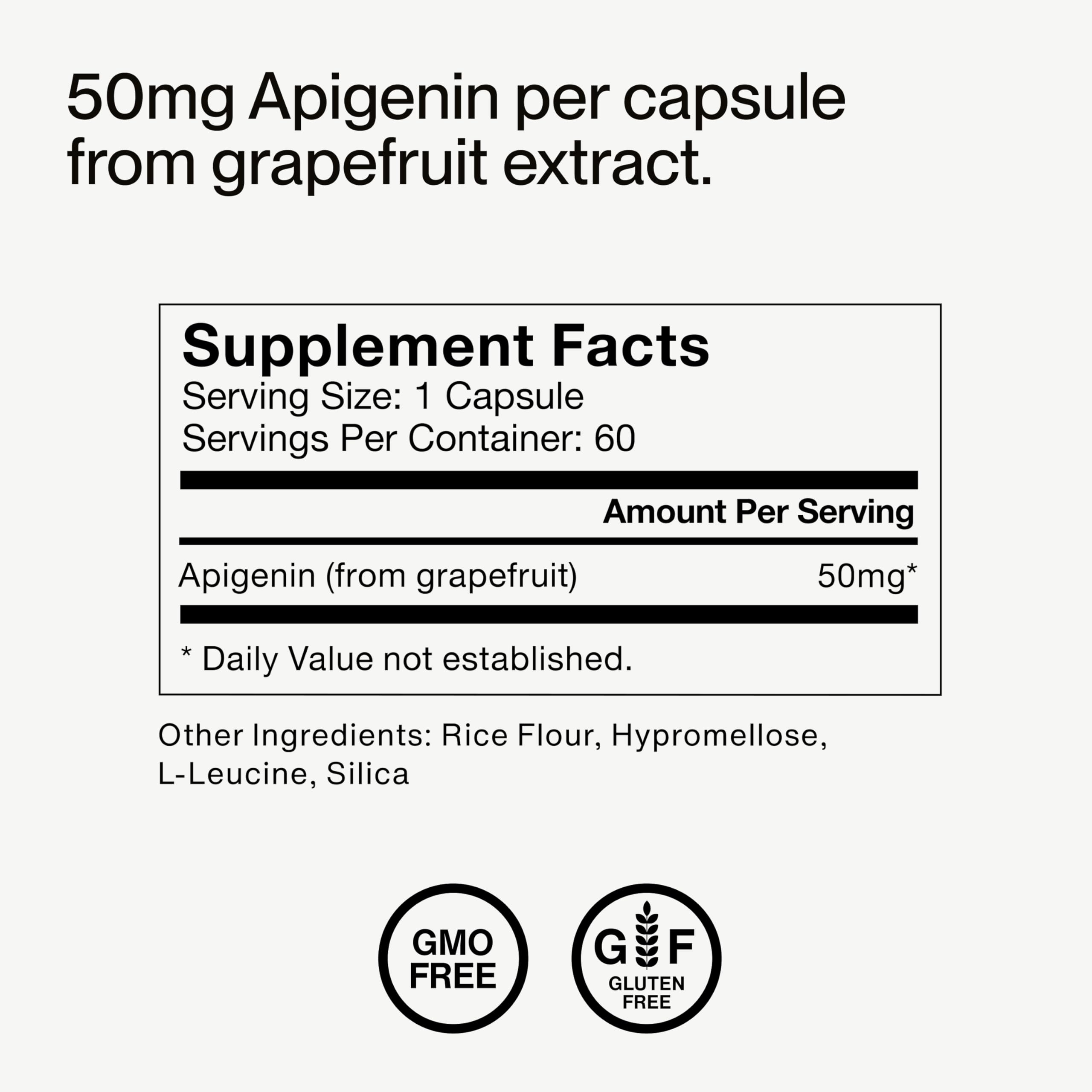 Momentous Apigenin Supplement - 50 mg per Capsule | NSF Certified for Sport | 60-Count