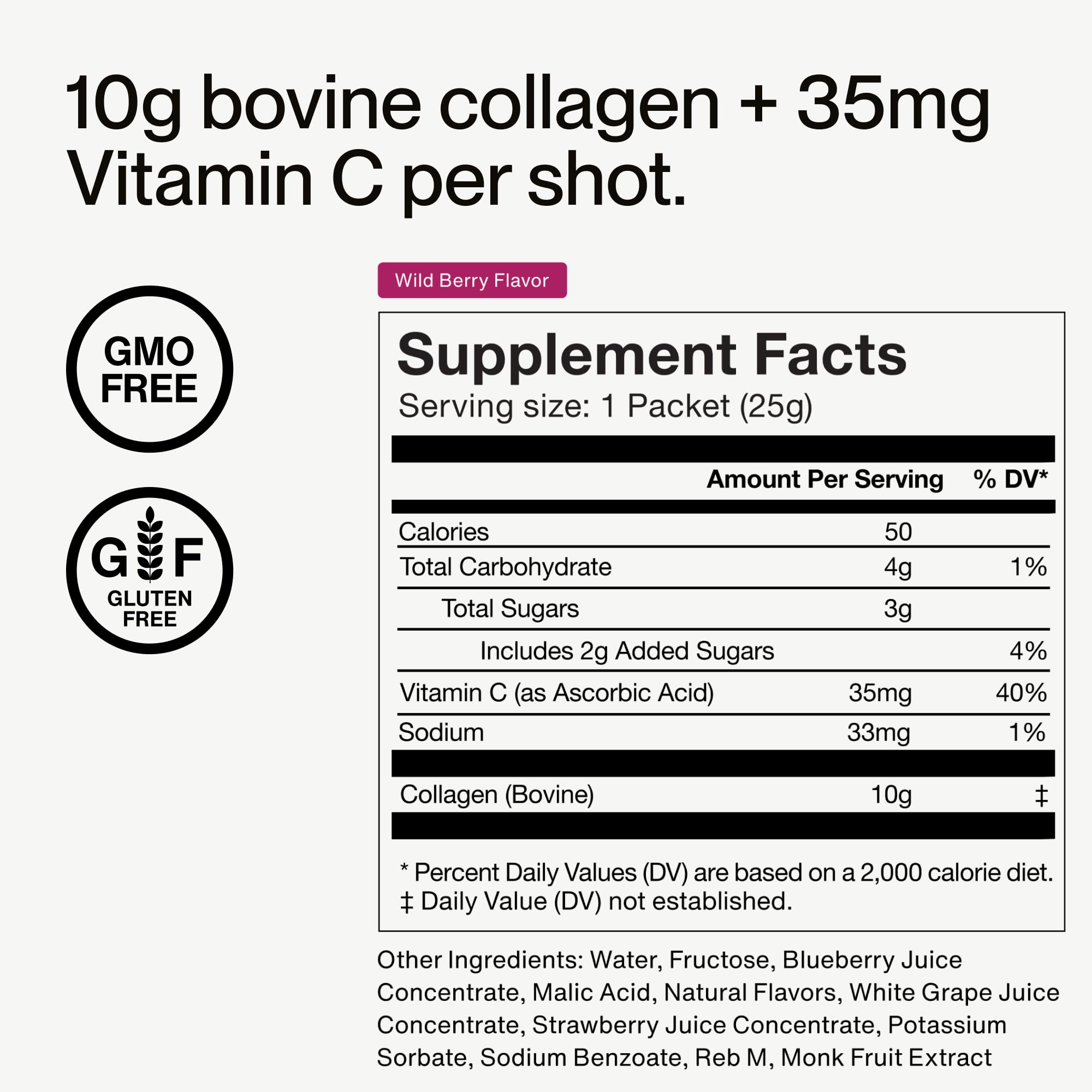 Momentous Collagen Shot - Hydrolyzed Collagen & Vitamin C | NSF Certified