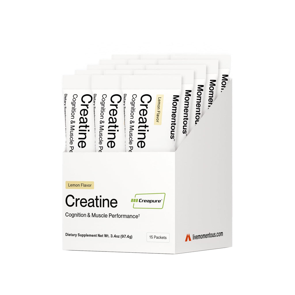 Momentous Lemon Creatine Monohydrate Powder | Creapure Creatine | NSF Certified for Sport | 6.49 g/Serving | 15 Servings