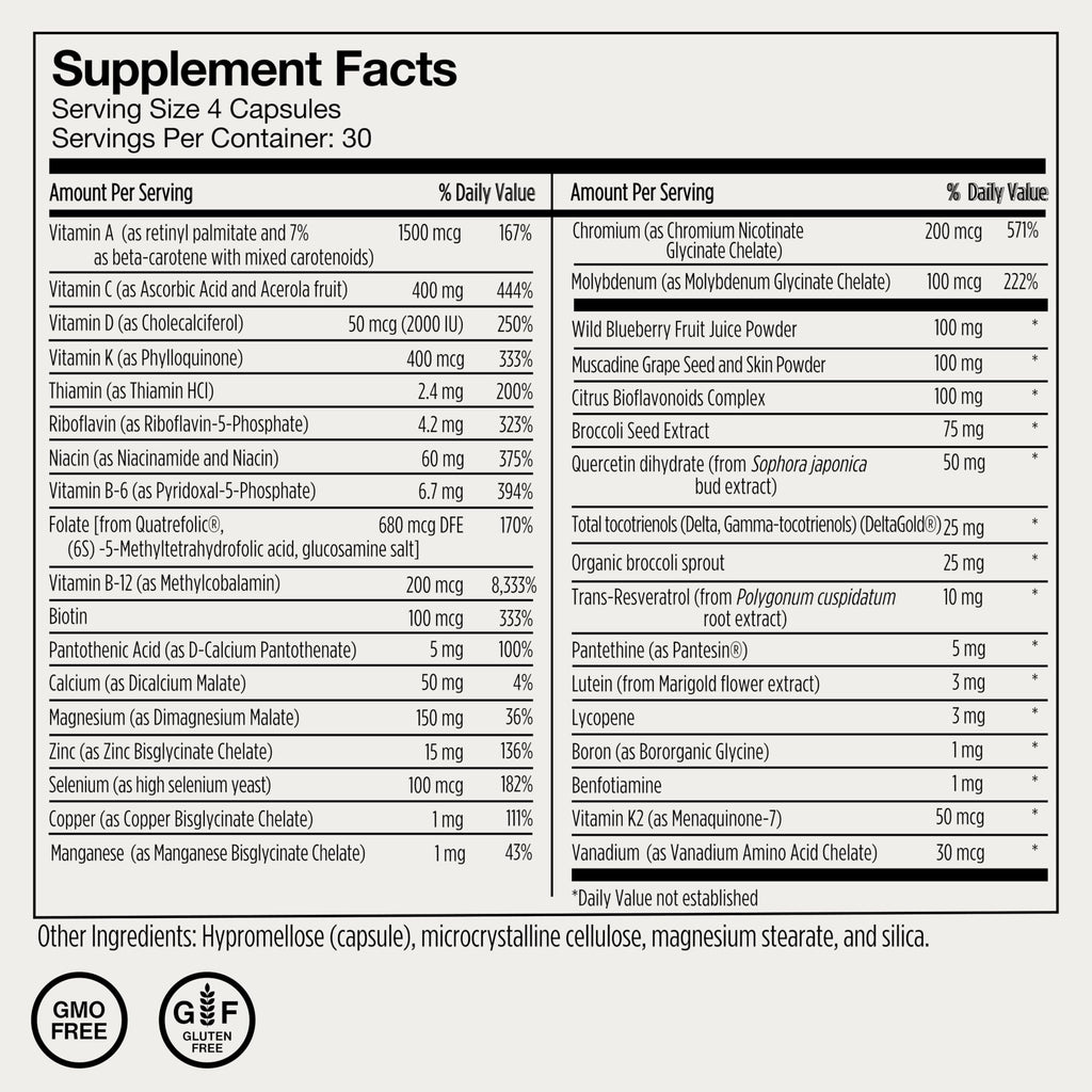 Momentous Essential Multivitamin for Women & Men | NSF Certified for Sport | GMO- & Gluten-Free | 30 Servings