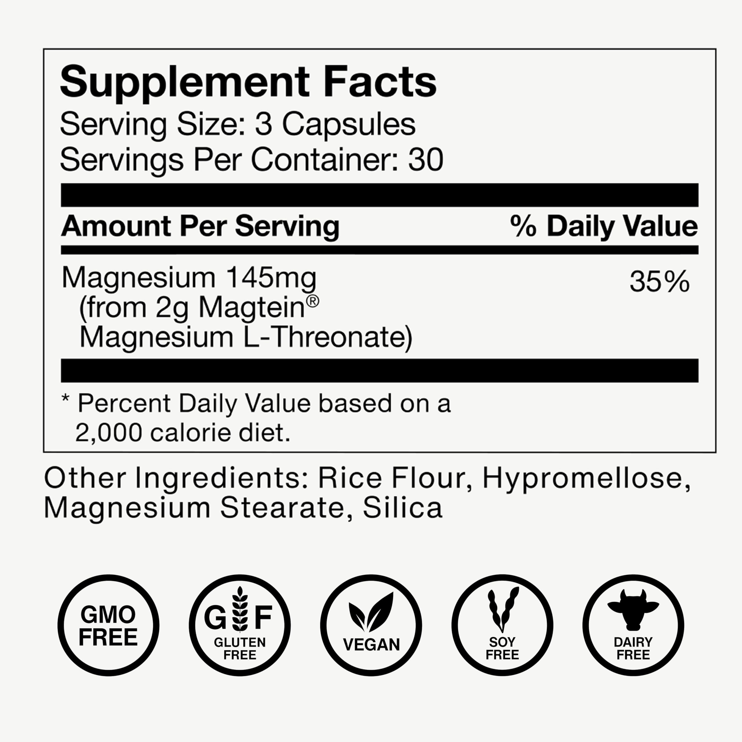 Momentous Magtein Magnesium L-Threonate – Brain & Sleep Support, 145 mg, 30 Servings, NSF Certified for Sport