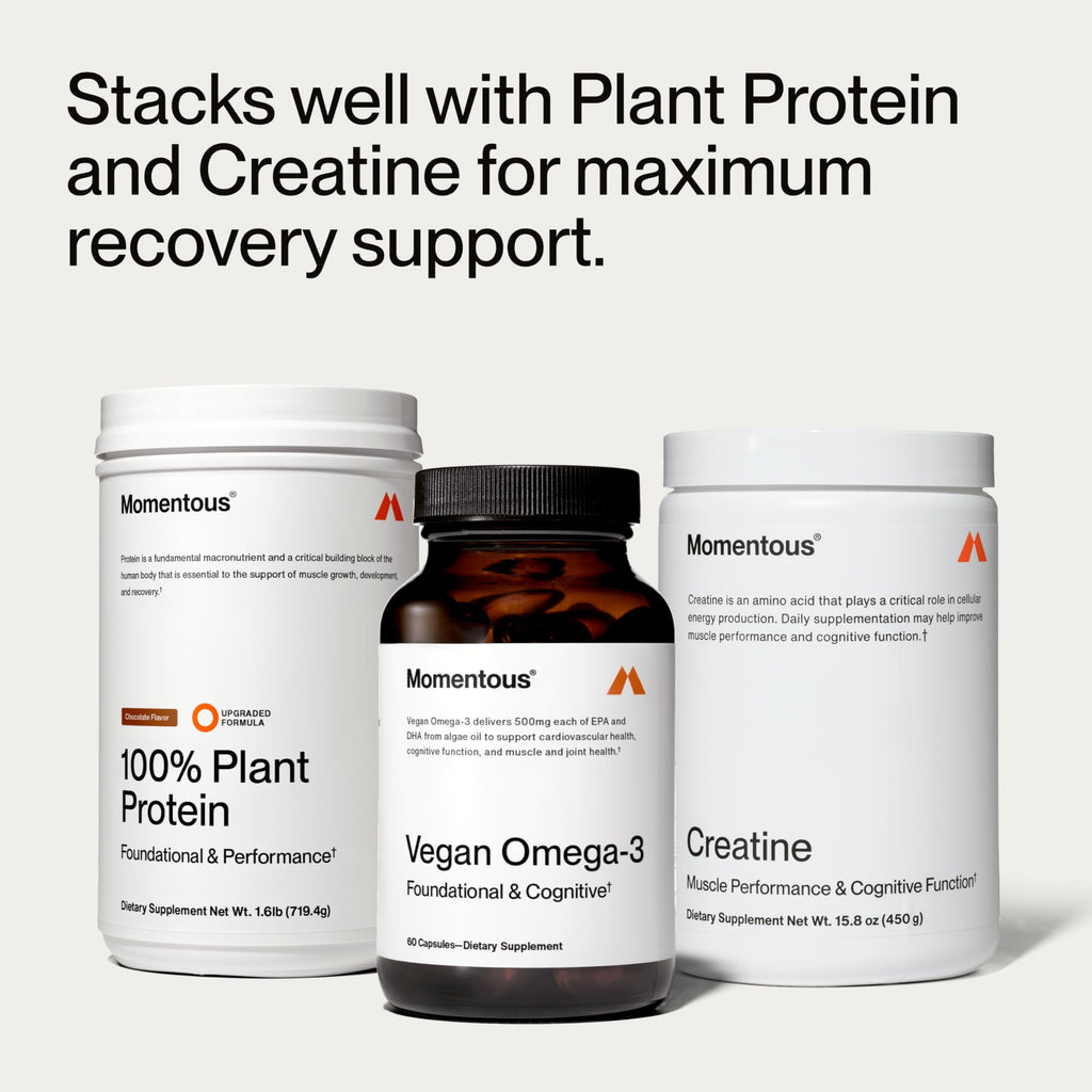 Momentous Vegan Omega-3 - Plant-Based EPA & DHA from Algae Oil | 1,000 mg per Serving | NSF Certified for Sport | 30 Servings