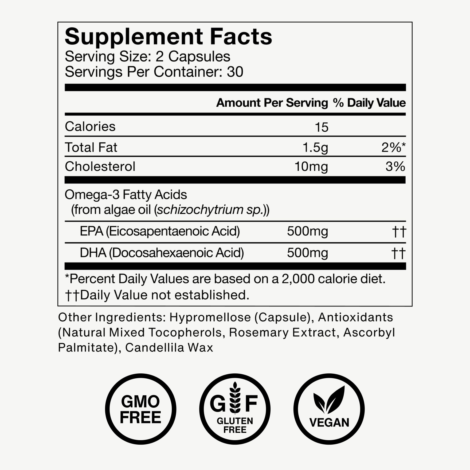 Momentous Vegan Omega-3 - Plant-Based EPA & DHA from Algae Oil | 1,000 mg per Serving | NSF Certified for Sport | 30 Servings