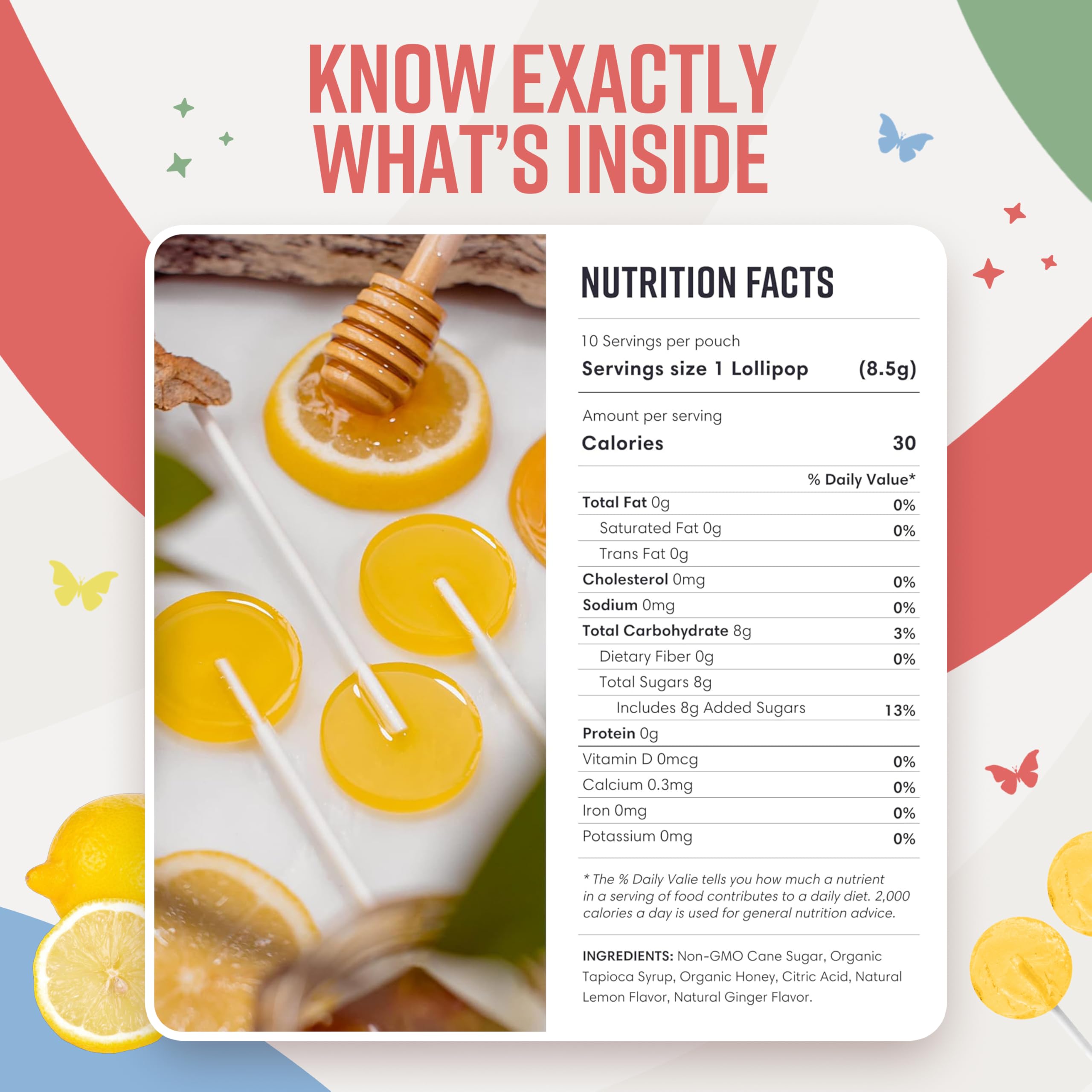 MommaBear Nausea & Motion Sickness Lollipops – Non-GMO Lemon & Ginger (10 Pack) for Kids 3+ & Pregnant Women