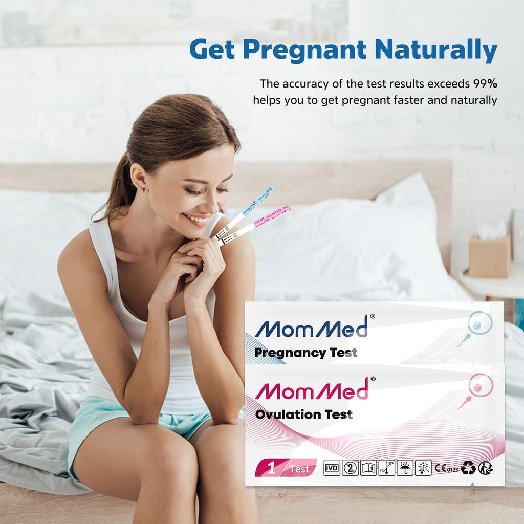 MomMed Ovulation Predictor Kit (HCG25-LH100) – 25 Pregnancy Tests & 100 Ovulation Tests