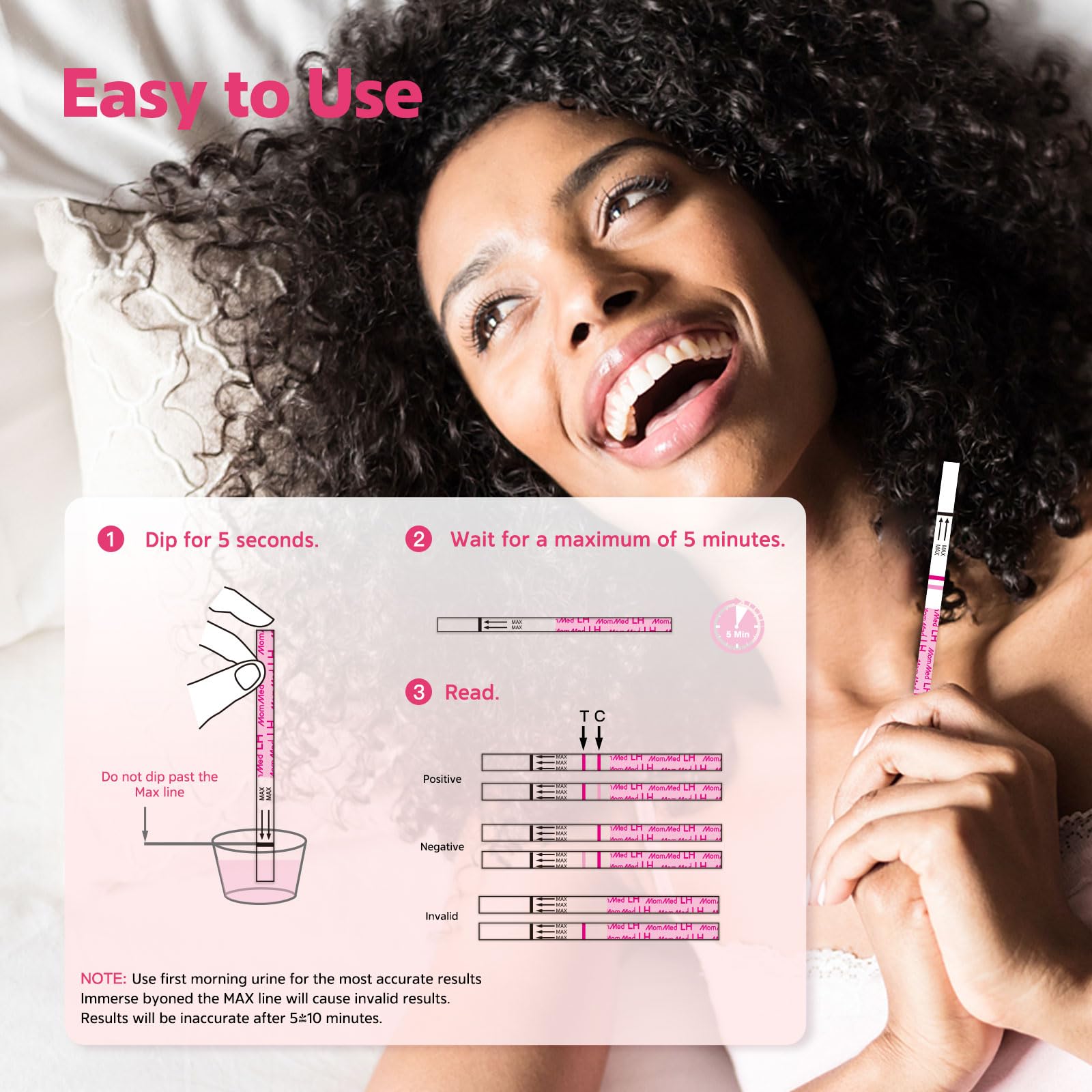 MomMed Ovulation Test Strips | 105 LH Kit with Collection Cups | Home Testing