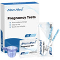 MomMed Pregnancy Test Strips – 25 HCG Tests for Early Detection, 99% Accurate, 25 Free Urine Cups, Bulk Home Use