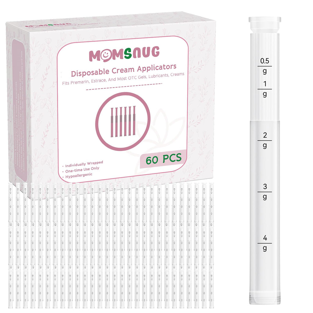 Momsnug Disposable Vaginal Cream Applicators with Dosage Markings – 60 Pack