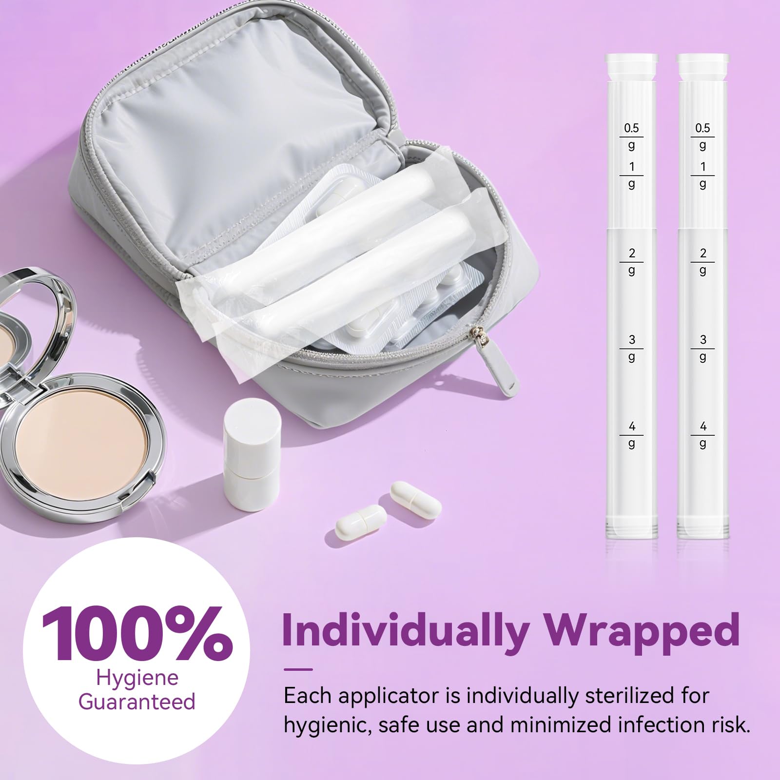 Momsnug Disposable Vaginal Cream Applicators with Dosage Markings – 60 Pack