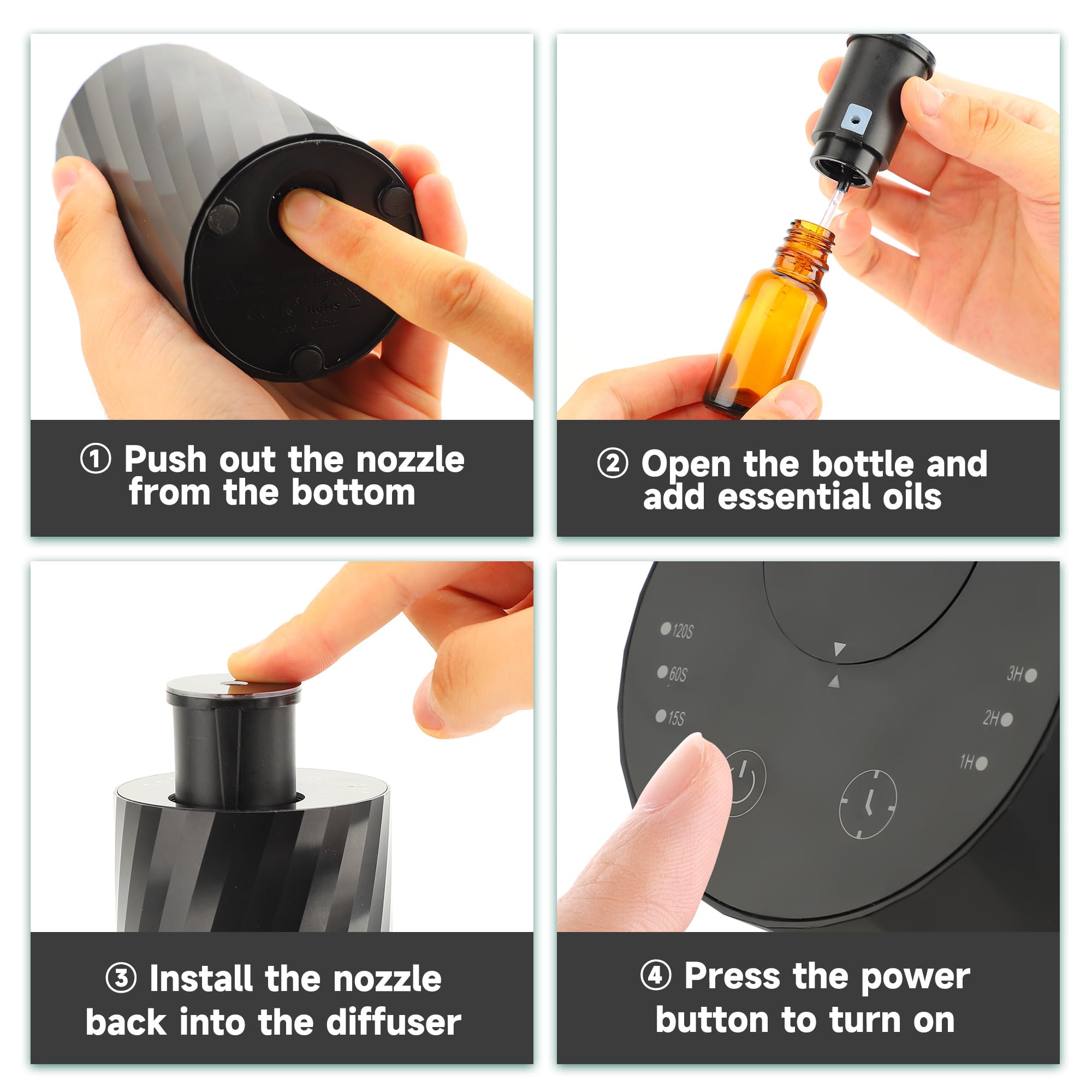 Moncer Waterless Diffuser for Essential Oil, 100ml Aromatherapy Atomizing Diffuser for Home Car Office