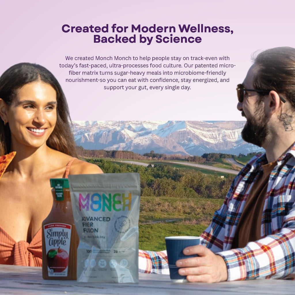 Monch Monch Prebiotic Fiber Powder Unflavored — Calorie-Absorbing Soluble Fiber for Gut Health, Vegan & Sugar-Free (28 Ct)