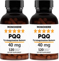 MONOHERB PQQ 40 mg – PQQ Supplement, Pyrroloquinoline Quinone, 120 Capsules (Pack of 2)