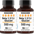 MONOHERB Beta 1,3/1,6 Glucan 500 mg - 90 Veg Capsules (Pack of 2) | 90 Servings