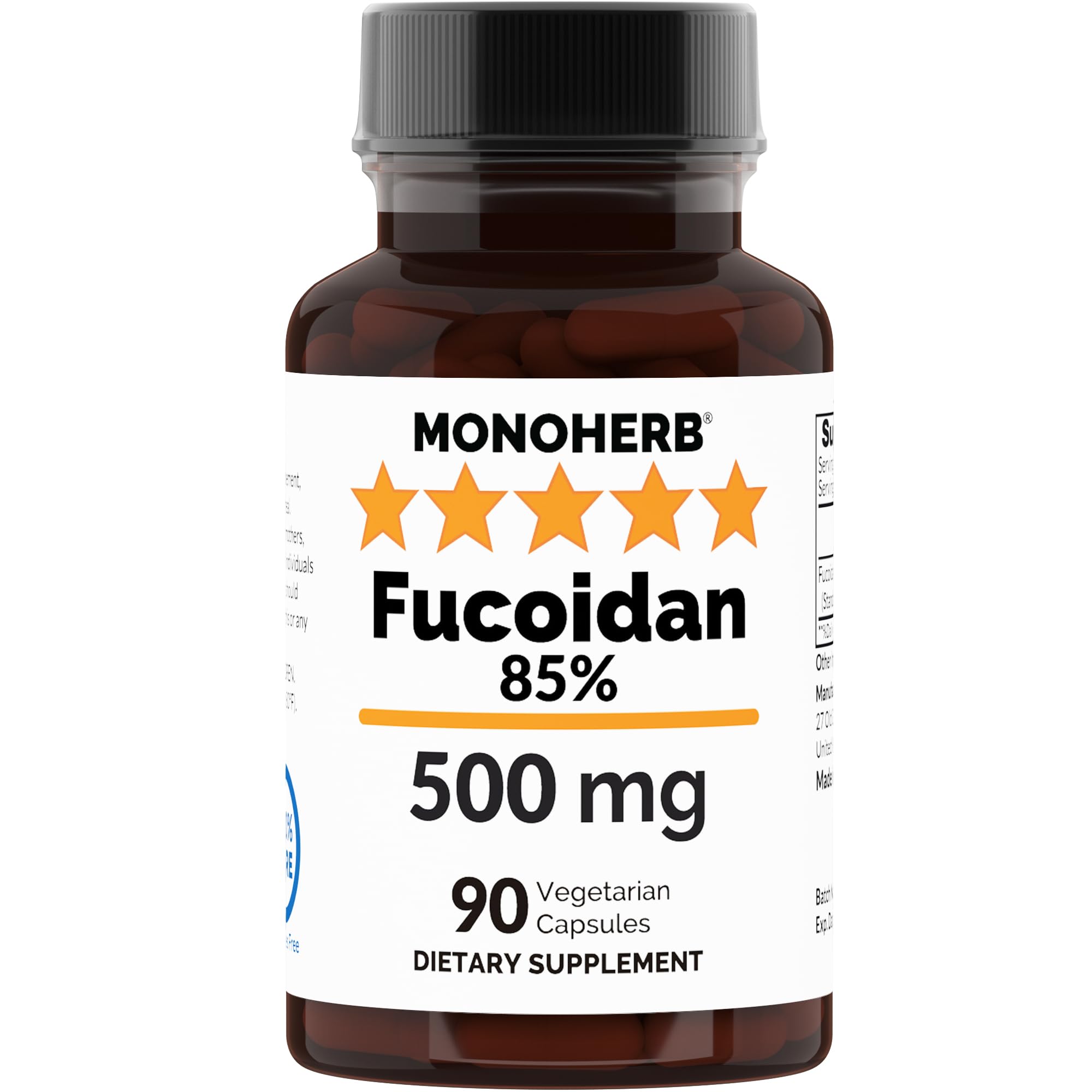 MONOHERB Fucoidan 85% 500 mg – 90 Capsules | Immune Support