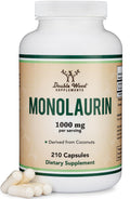 Monolaurin Immune Support – 1,000mg per Serving, 210 Capsules | Vegan, Non-GMO, Gluten Free | Immune Booster by Double Wood