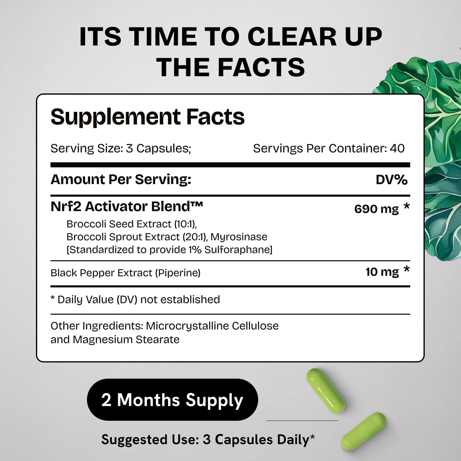 Healthbiotics Sulforaphane Supplement Organic Broccoli Sprouts – Stabilized Sulforaphane for Kids & Adults | 120 Pills | 1 Pack