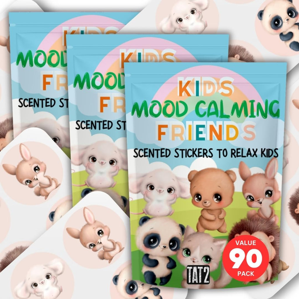 Mood Calming Stickers for Kids/Adults (90 Pack) – All-Natural Patches, Chemical-Free Mood Support for Relaxation