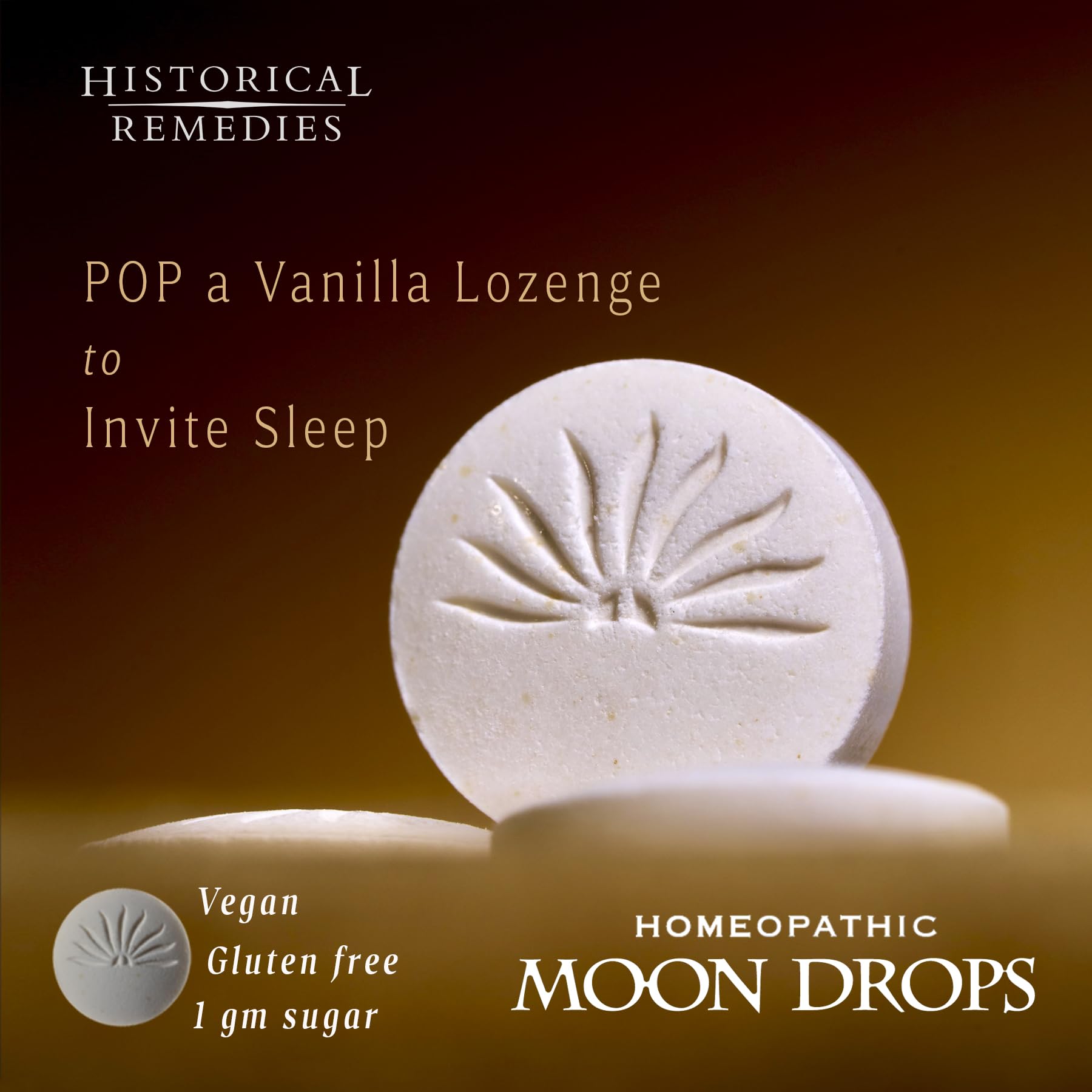 Moon Drops Sleep Aid Lozenges (1 Pack) – Homeopathic Vanilla, Vegan & Gluten-Free