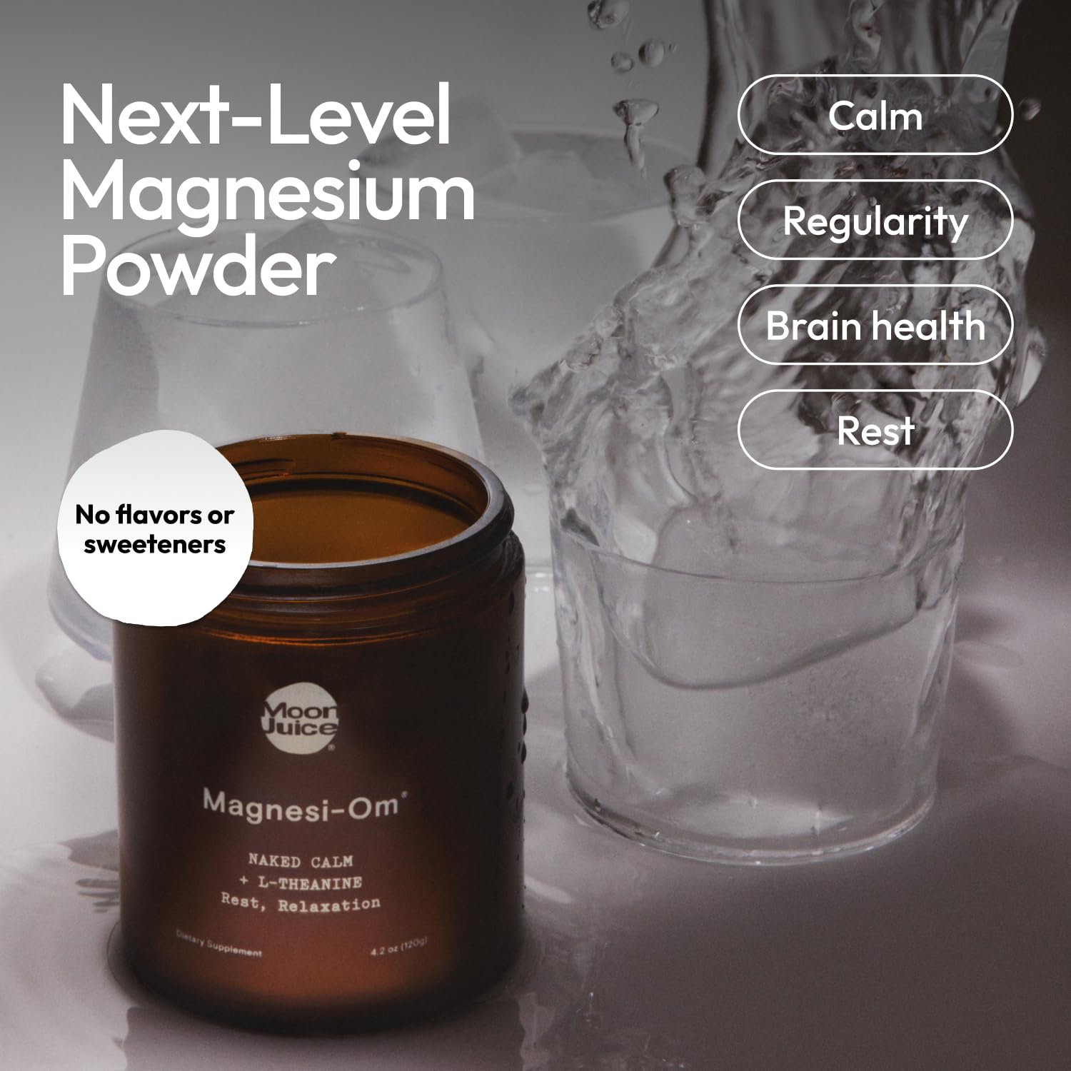Moon Juice Magnesi-Om Magnesium Powder with L-Theanine | Sleep, Calm & Digestive Support | 30 Servings