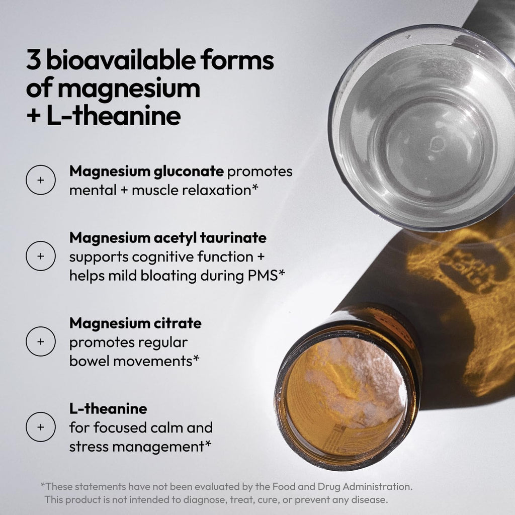 Moon Juice Magnesi-Om Magnesium Powder with L-Theanine | Sleep, Calm & Digestive Support | 30 Servings