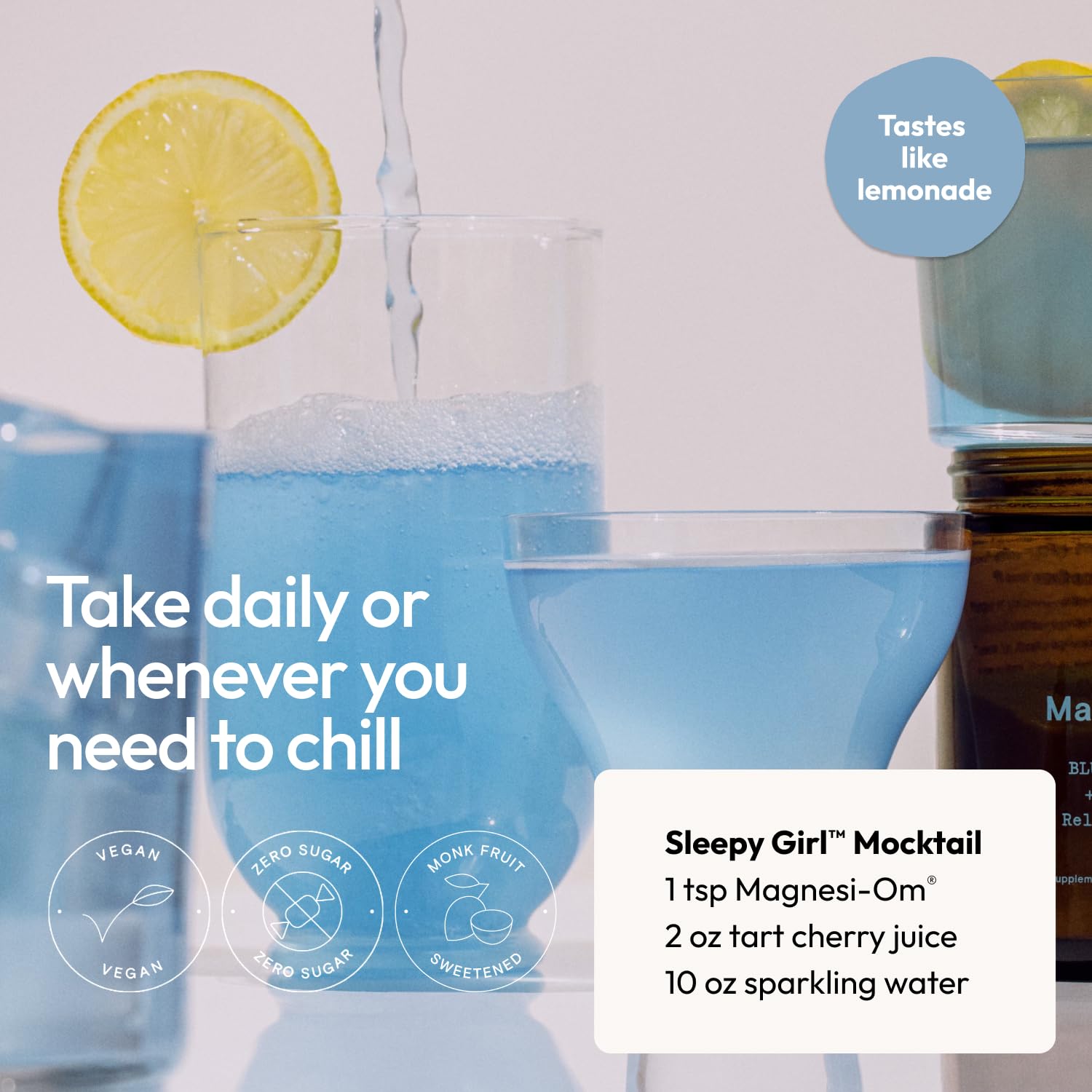 Moon Juice Magnesi-om Blue Lemon Jar – Big Mag 7.7 oz (55 Servings)