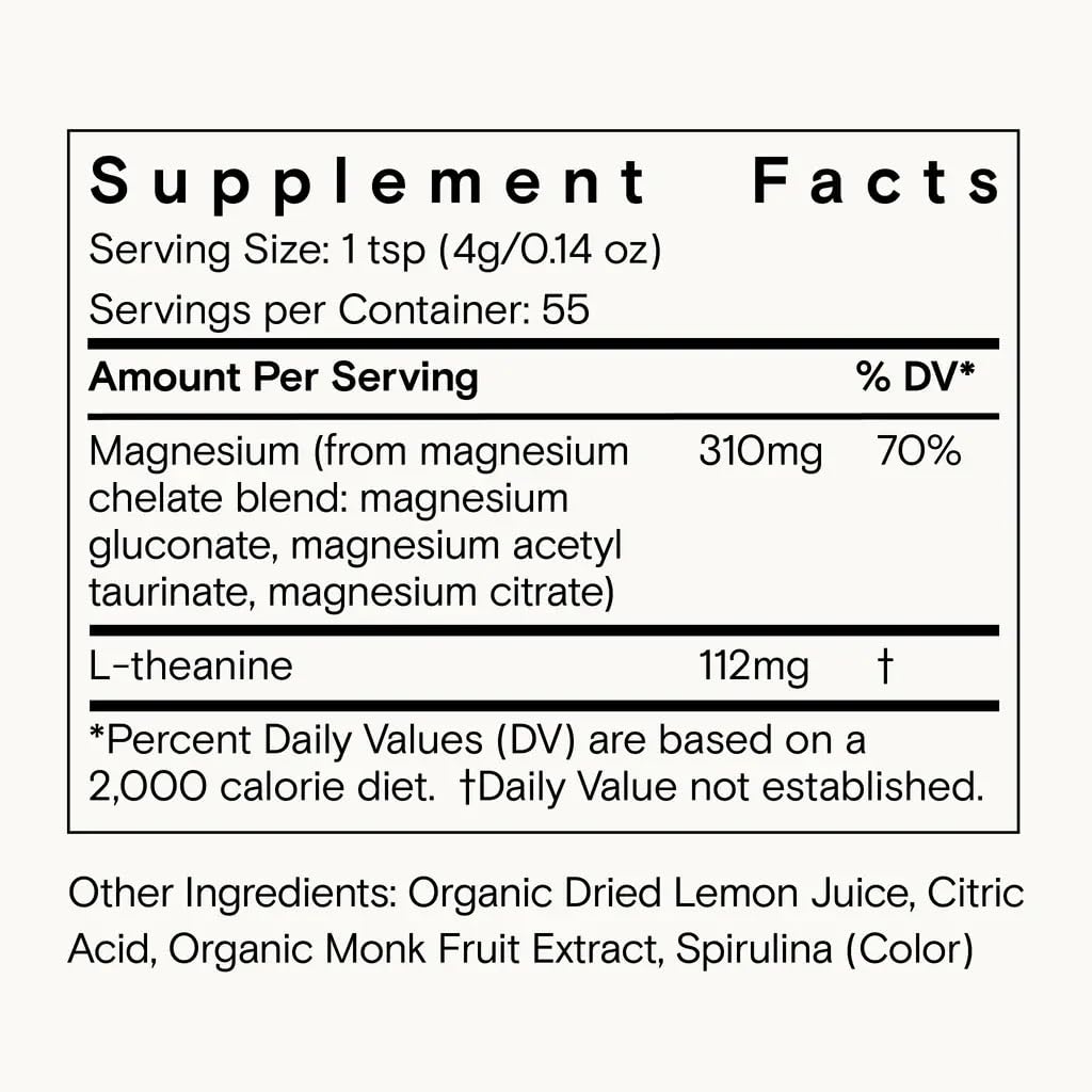 Moon Juice Magnesi-om Blue Lemon Jar – Big Mag 7.7 oz (55 Servings)