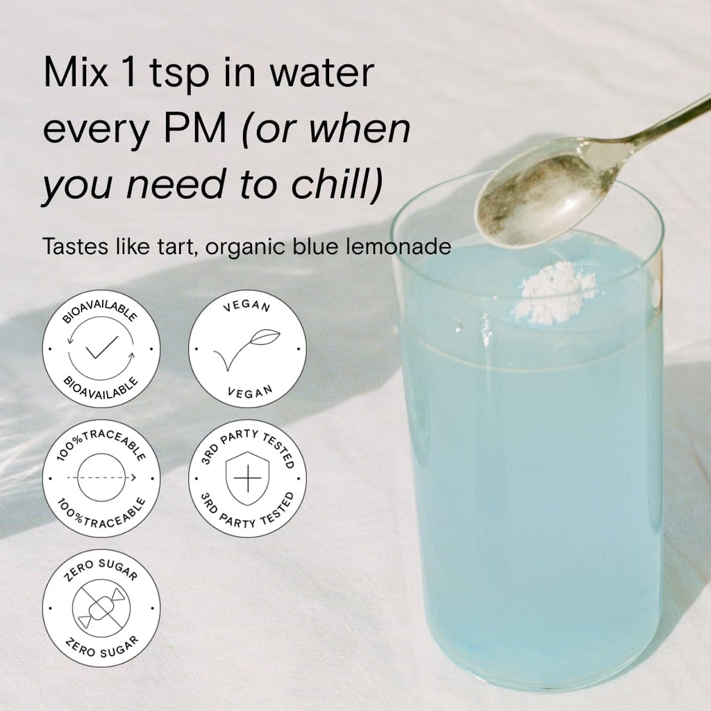 Moon Juice Magnesi-Om Blue Lemon Sticks – Magnesium + L-Theanine for Calm, Brain Health & Regularity
