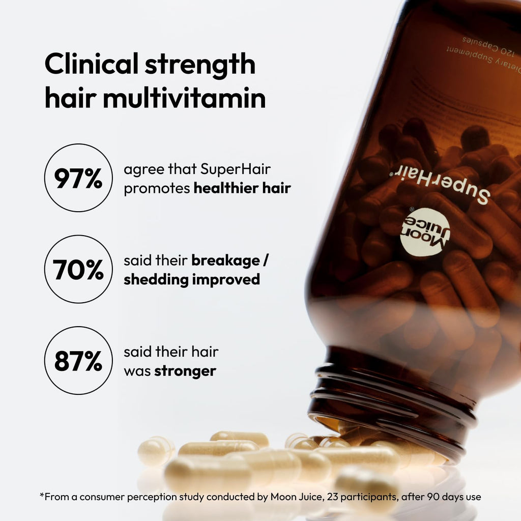 Moon Juice SuperHair Hair Growth Vitamins for Women & Men | Thicker, Healthier Hair