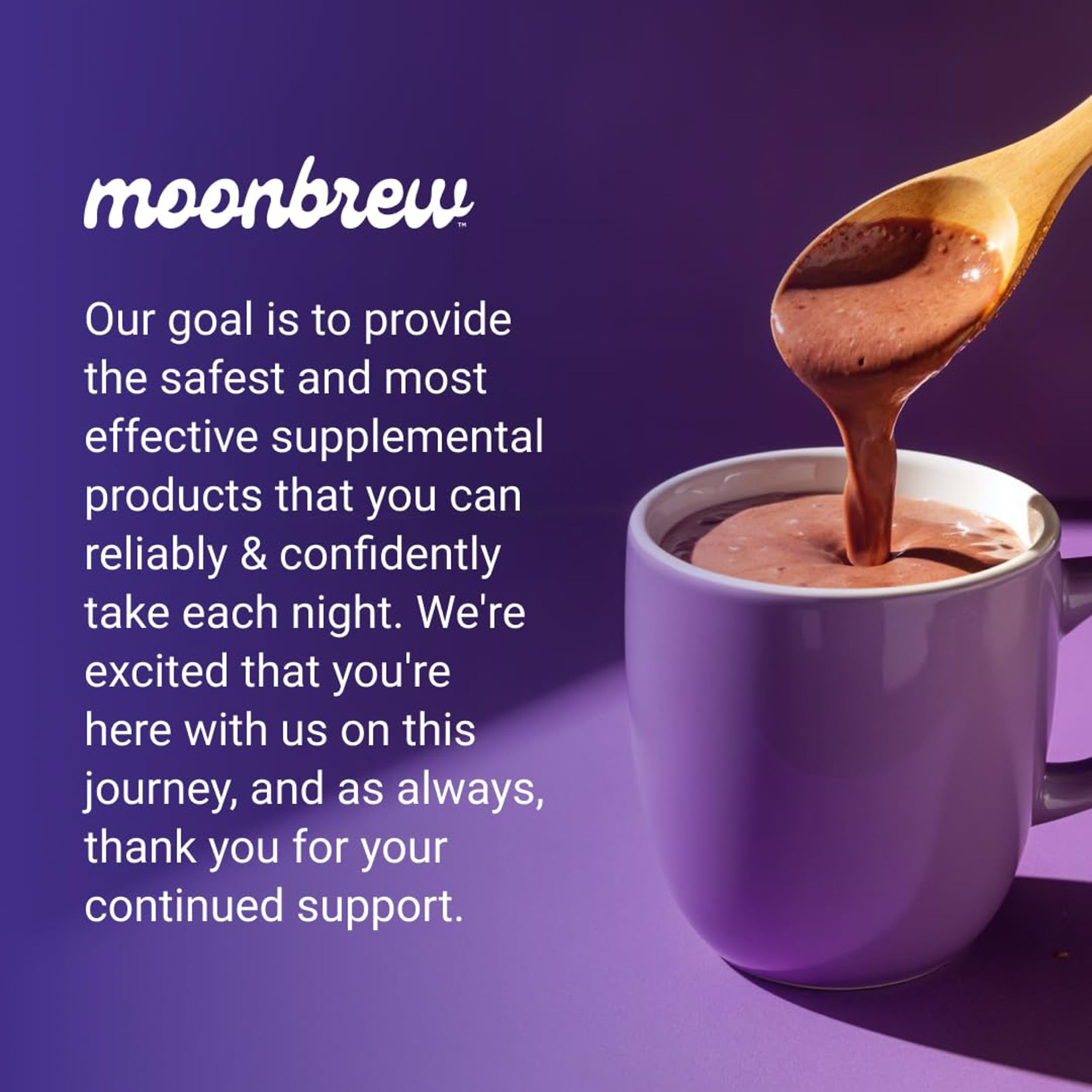 MoonBrew Nighttime Magnesium Hot Cocoa – Sleep Support (Melatonin-Free) with L-Theanine & Chamomile