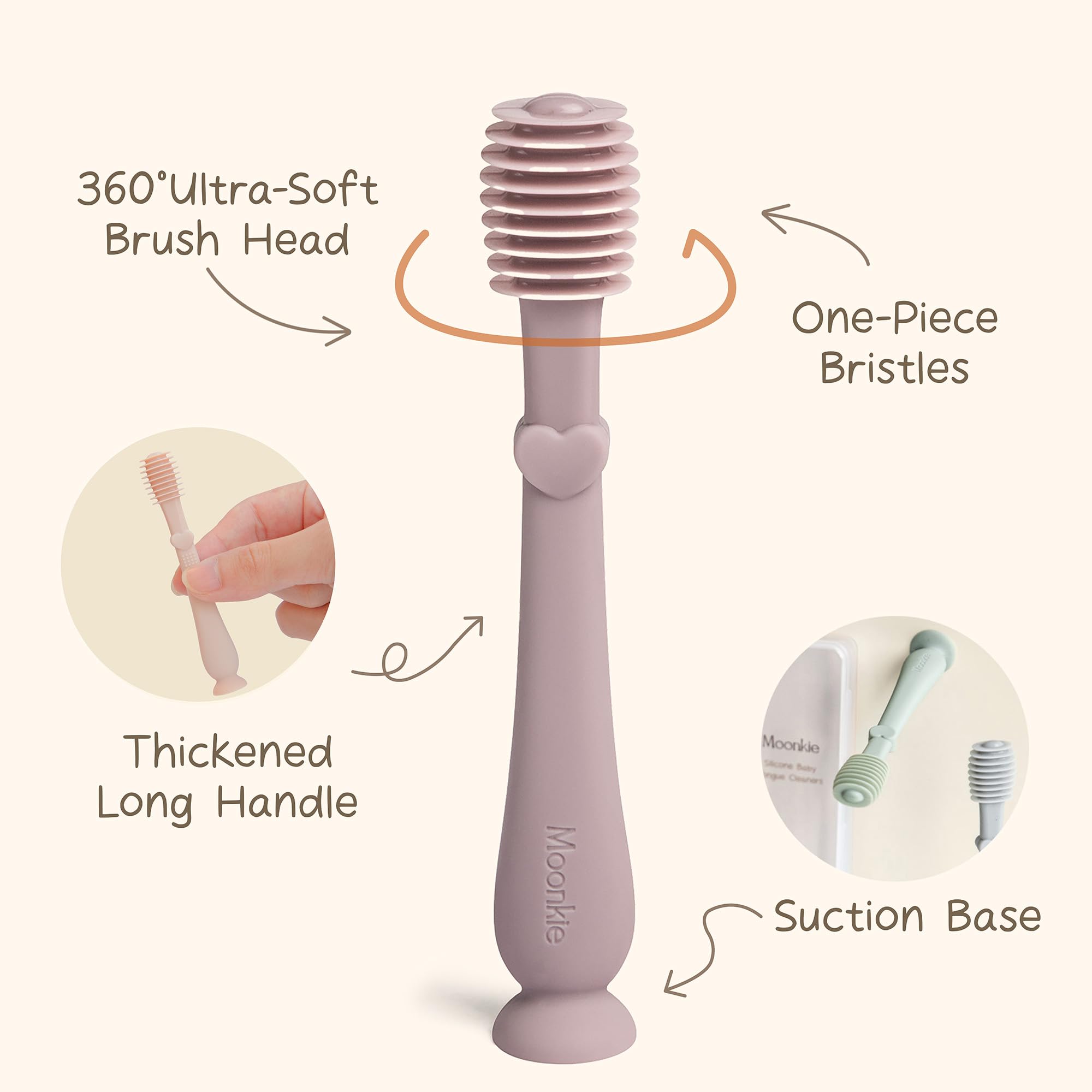 Moonkie Baby Finger Toothbrush & Tongue Cleaner Kit – Mint (2 Pcs)