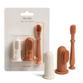 Moonkie Baby Finger Toothbrush Tongue Cleaner Kit – 3 Months+ (3 Pcs) – Clay/Ivory/Clay