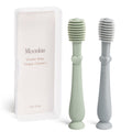 Moonkie Baby Tongue Cleaner & Toddler Toothbrush Kit – 2 Pcs (Blue/Mint)
