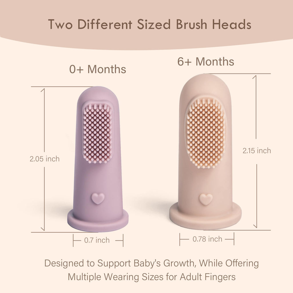 Moonkie Baby Finger Toothbrush & Tongue Cleaner Kit – 3 Months+, 3 Pcs (Blue/Mint/Blue)
