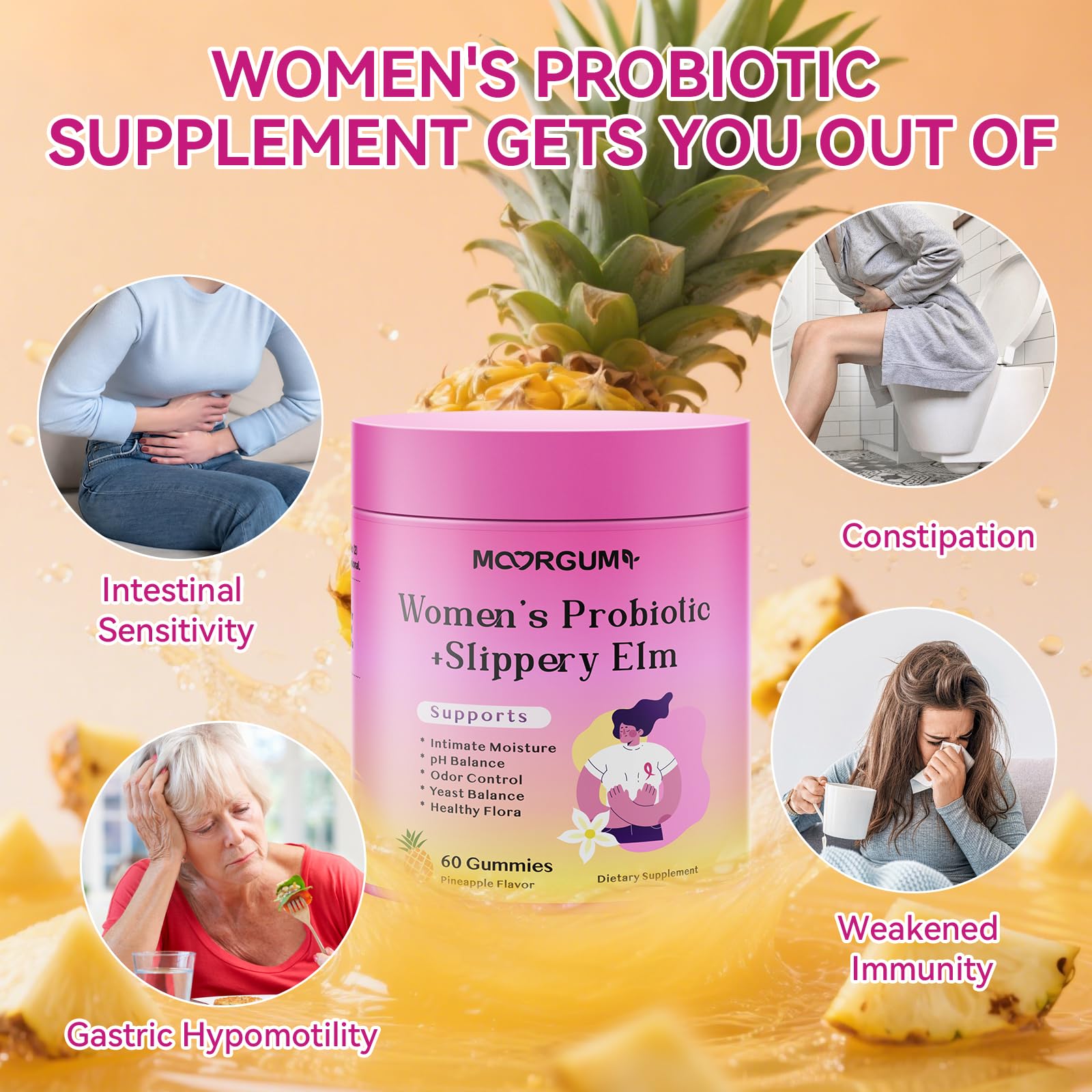 MOORGUMY Women's Probiotic Gummies – Gut Health & Intimate Support