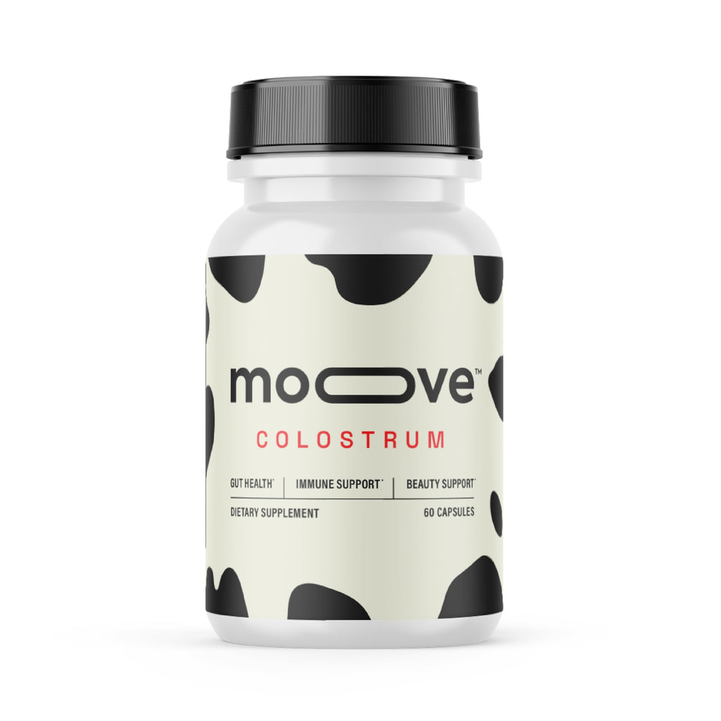 MOOVE Bovine Colostrum Capsules 1,000mg – Grass-Fed Dutch Cows | Immune & Gut Support | 60ct