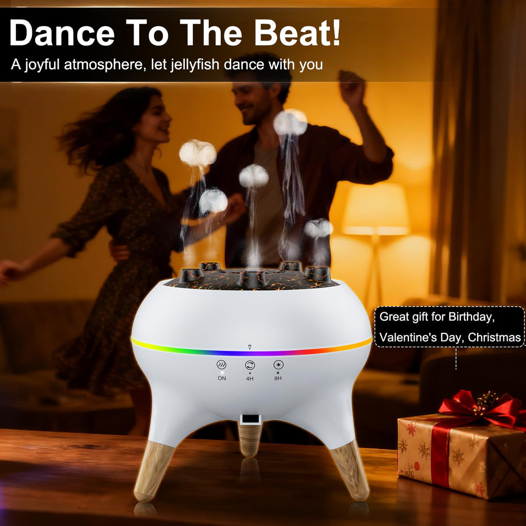Morbou Jellyfish Diffuser with Music - 250ml + 2 Oils | 7 Color Lights
