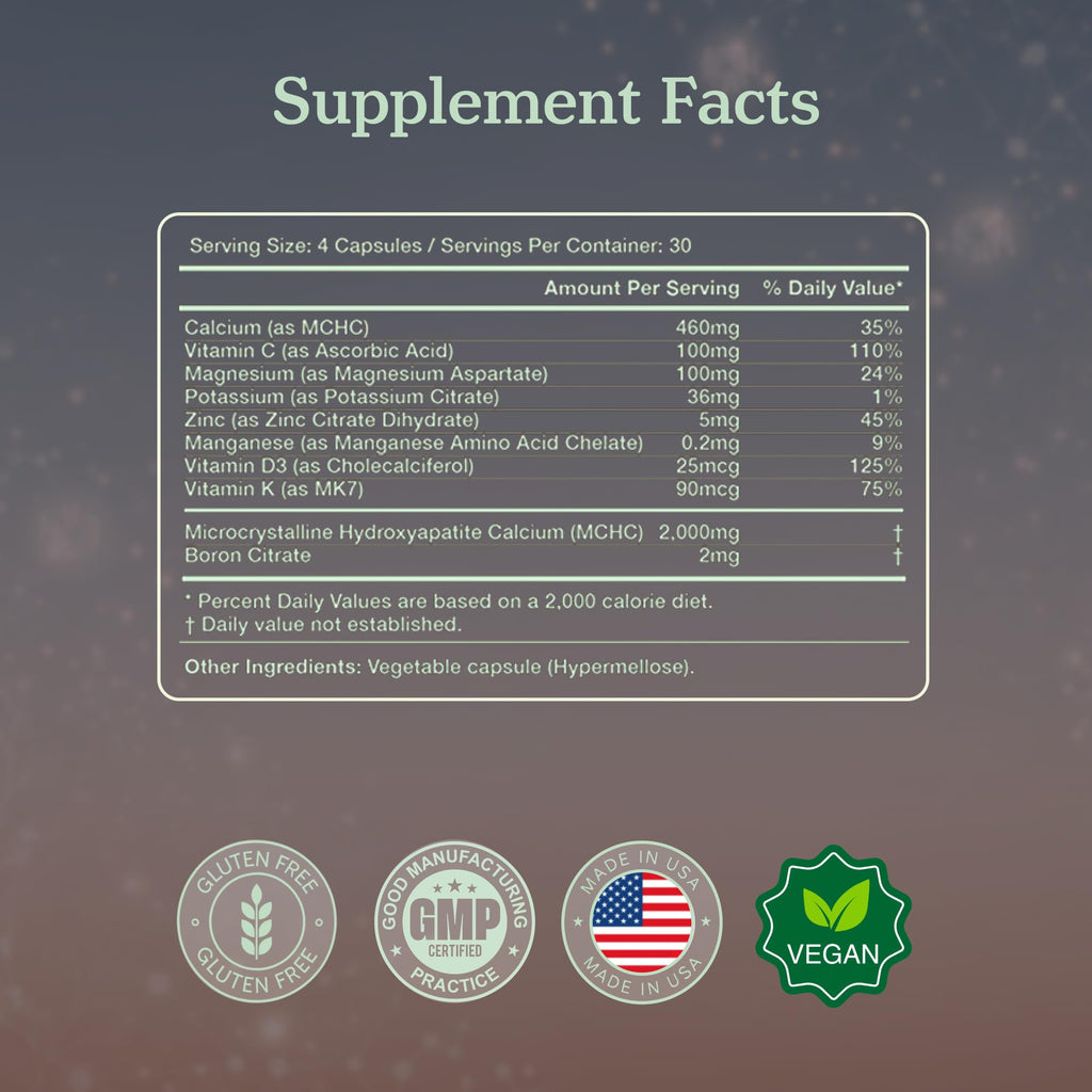 More. Longevity Calcium & Bone Health Supplement – D3, K2 MK7