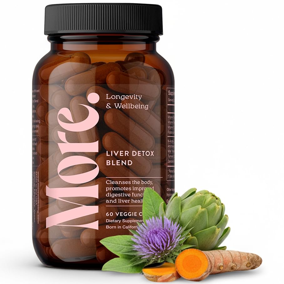More. Longevity & Wellbeing Liver Support & Cleanse – Potent Extract-Based Formula with Antioxidants and Amino Acids – Liver Health & Digestive Balance – 60 Capsules (Made in USA)