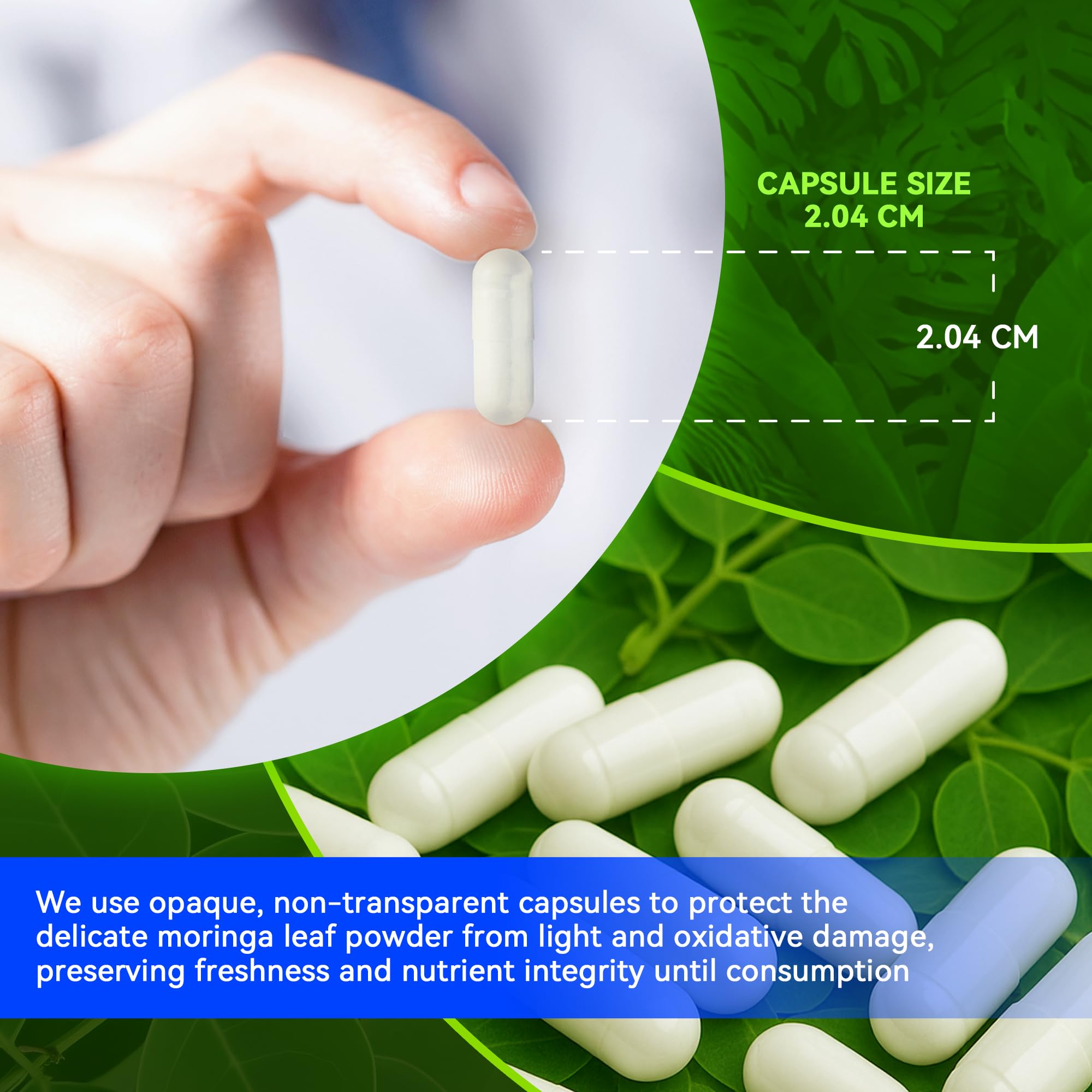 Moringa 1000mg Capsules – 10:1 Leaf Extract | Energy, Immunity & Gut Health