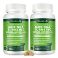 Mulittea Moringa Capsules 1000mg – 7-in-1 Turmeric, Ginger, Elderberry & Boswellia | 120 Vegan Capsules (2-Pack)